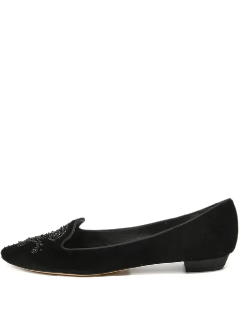 velvet-finish loafers
