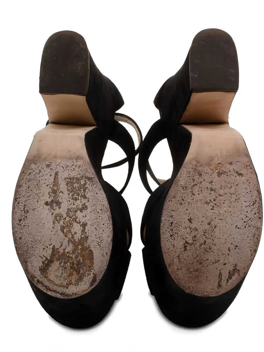 Pre-owned 15mm platform strappy sandals 5