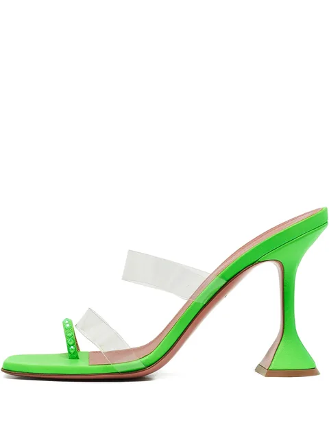 Pre-owned 105mm leather sculpted-heel sandals