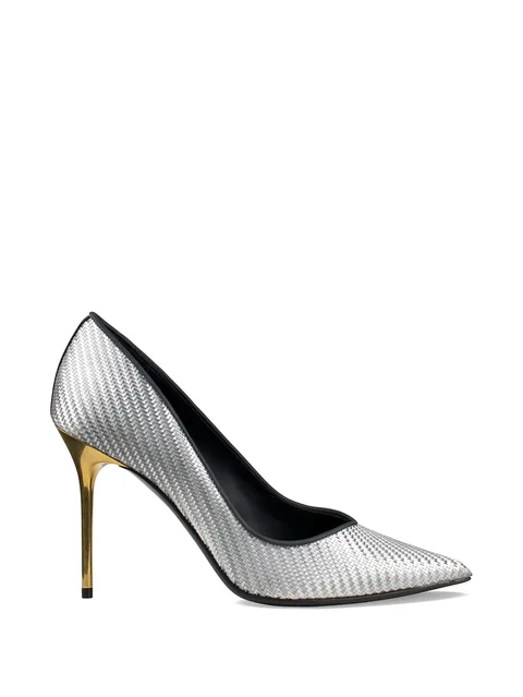 metallic effect ruby pumps
