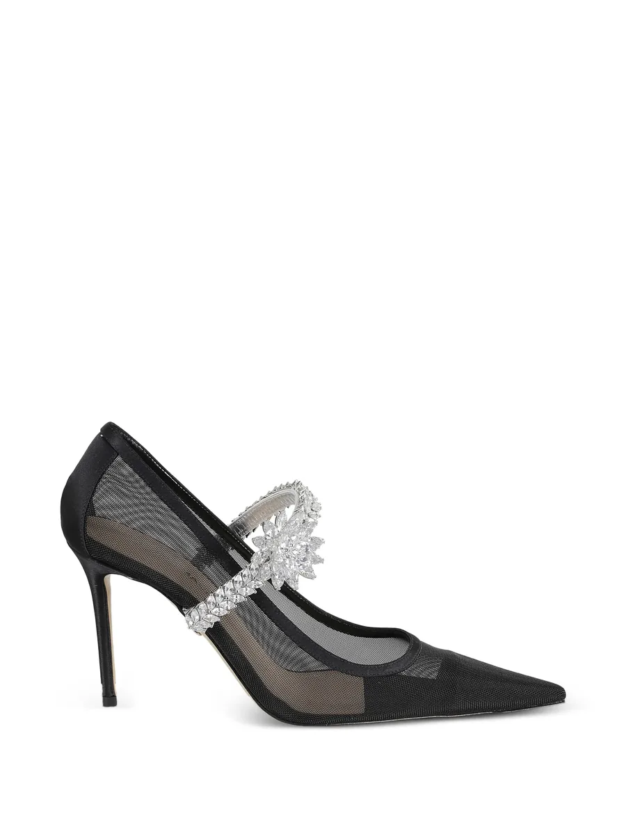 lotus-flower-jewelled mesh pumps 2