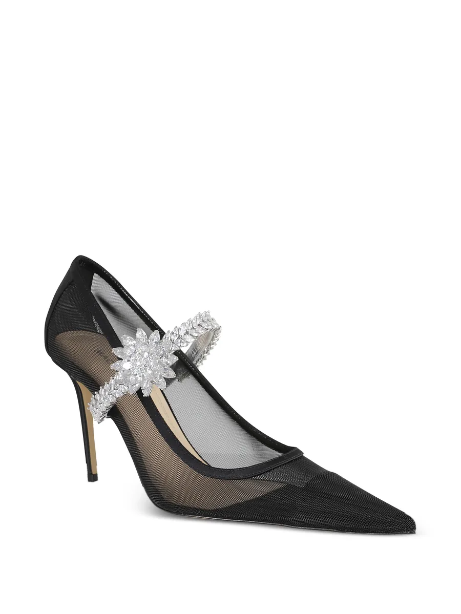 lotus-flower-jewelled mesh pumps 4