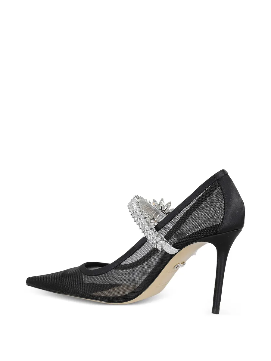lotus-flower-jewelled mesh pumps 6