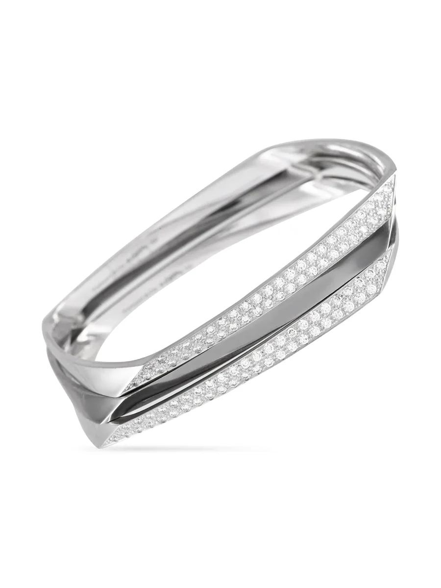 pre-owned 18kt white gold diamond bracelet set 2