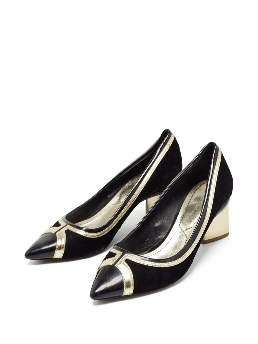 pre-owned 60mm pointed-toe block-heel pumps 5