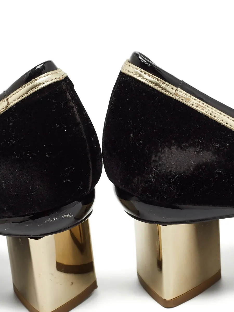 pre-owned 60mm pointed-toe block-heel pumps 14