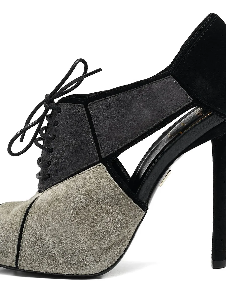 panelled lace-up boots 9
