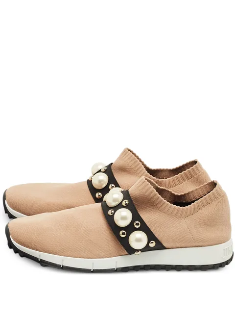 knitted studded sneakers