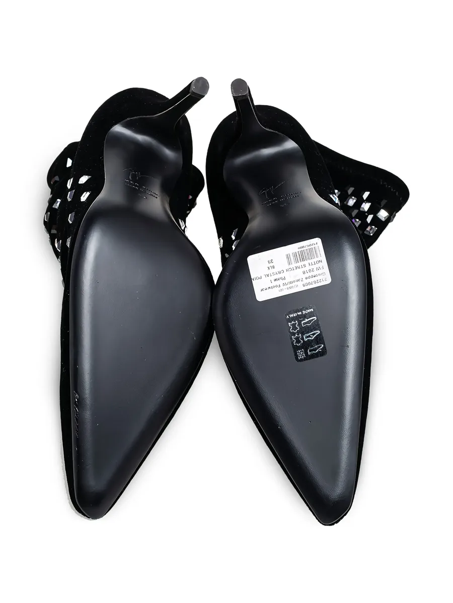 pre-owned 100mm crystal-embellished ankle boots 7