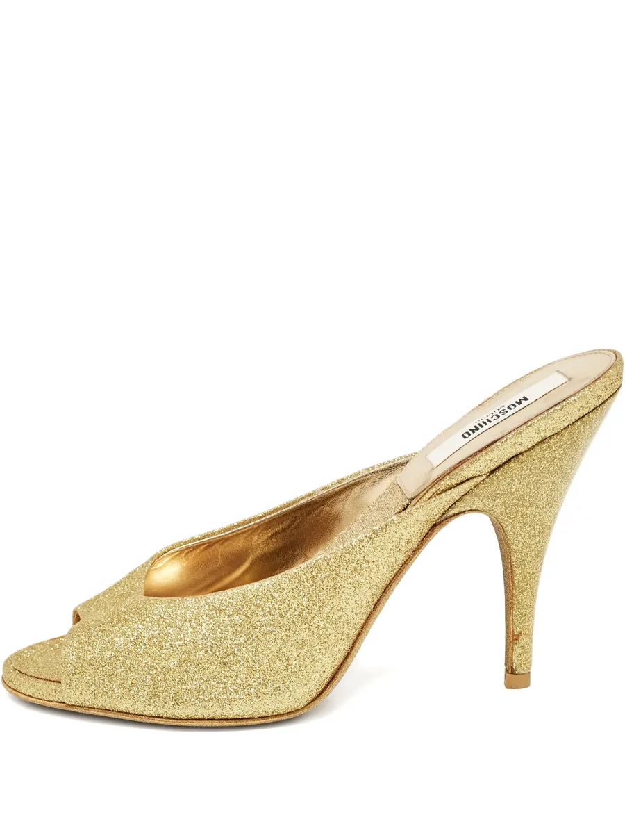 glitter peep-toe mules 2