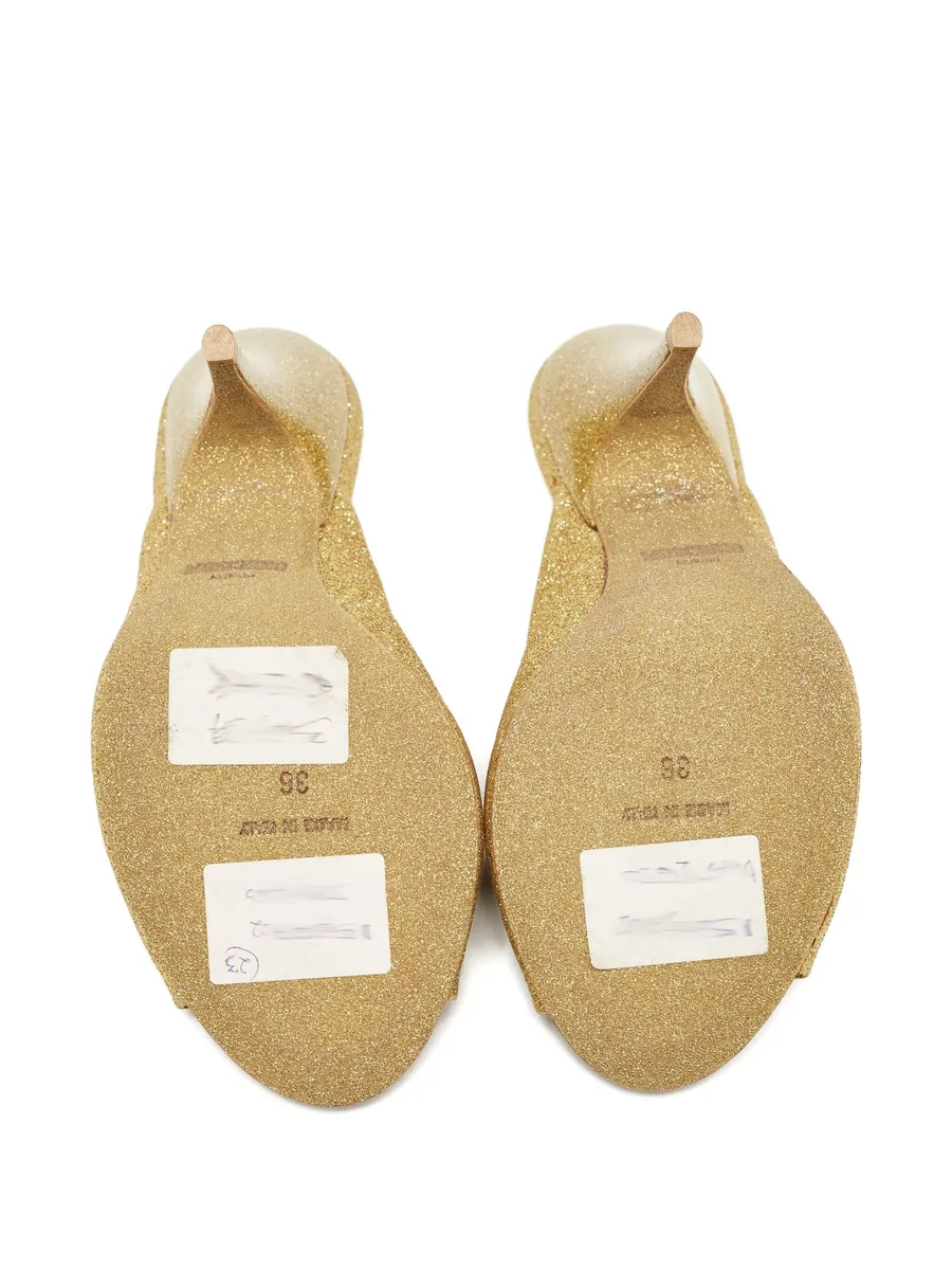 glitter peep-toe mules 10