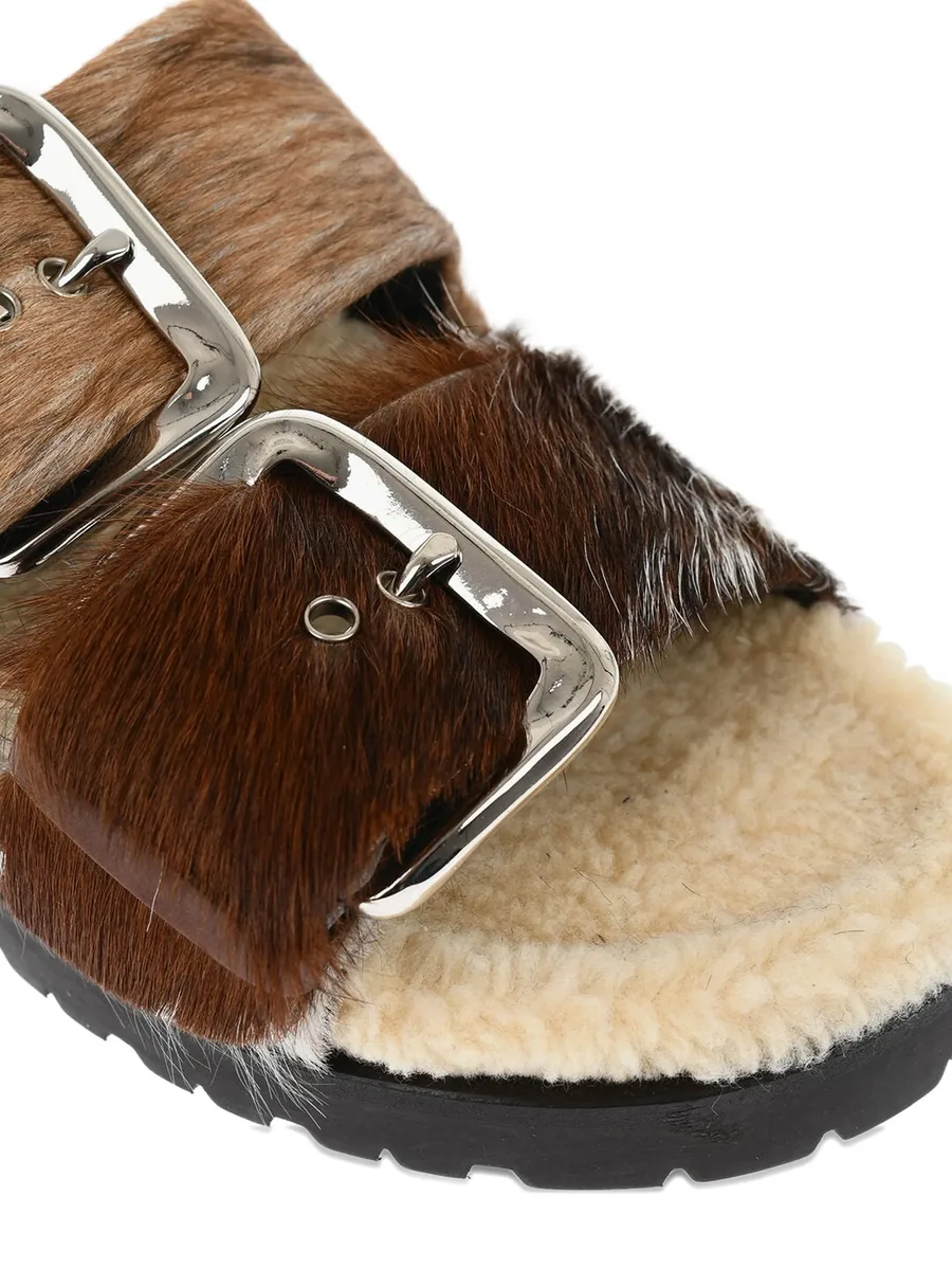Rock Your Road buckled pony-hair sandals 8