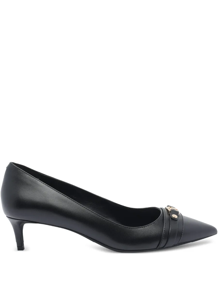 45MM logo-plaque pointed-toe pumps 1
