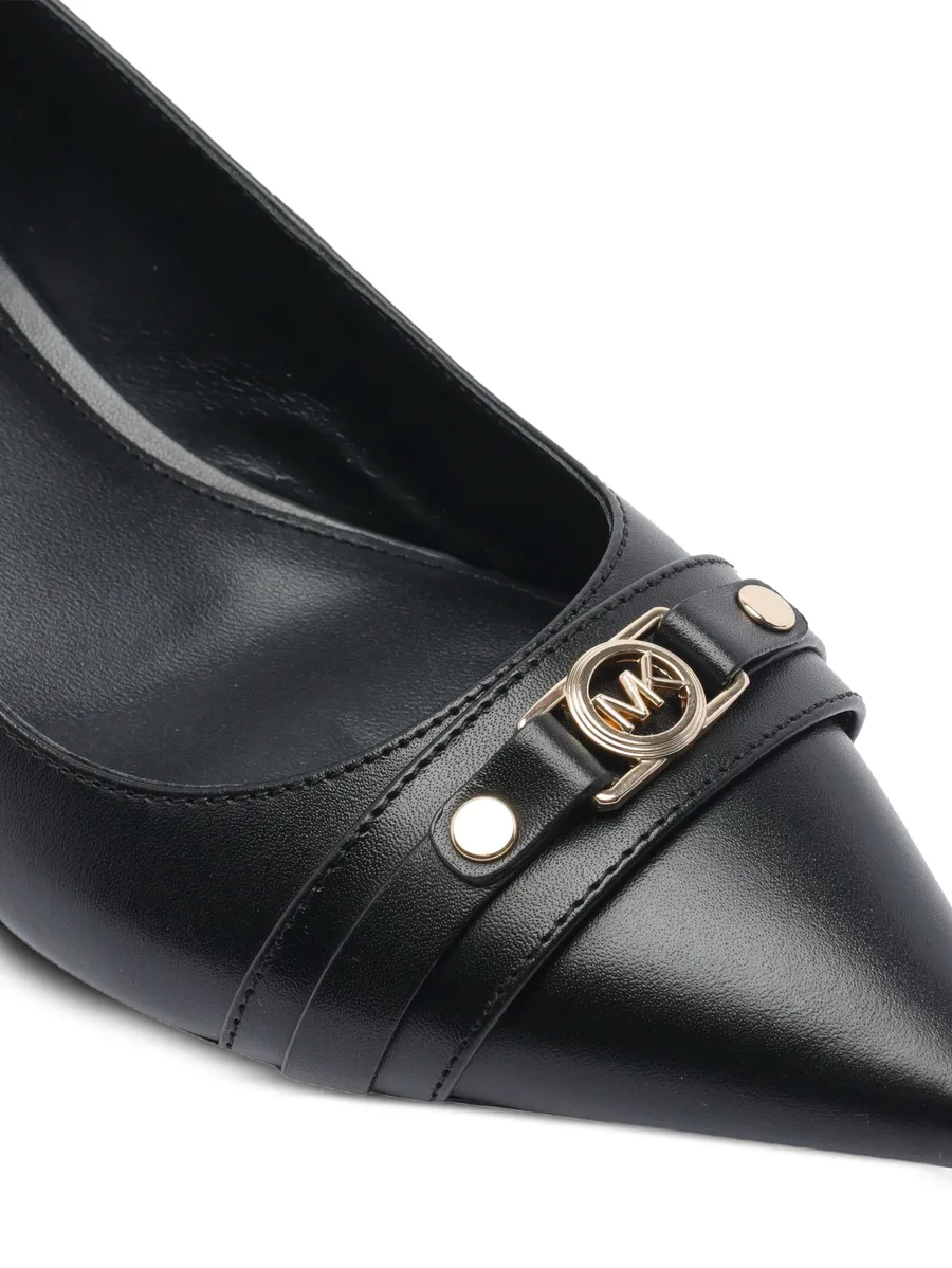 45MM logo-plaque pointed-toe pumps 7