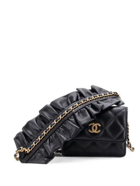 CHANEL Pre-Owned Romance Clutch With Chain Quilted Lambskin Mini shoulder bag