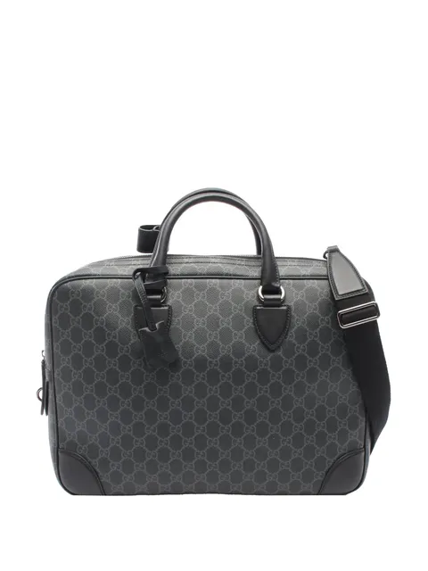 Gucci Pre-Owned 2016-2026 Medium GG Supreme Emblem Briefcase business bag