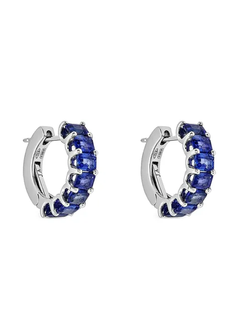 sapphire hoop earrings