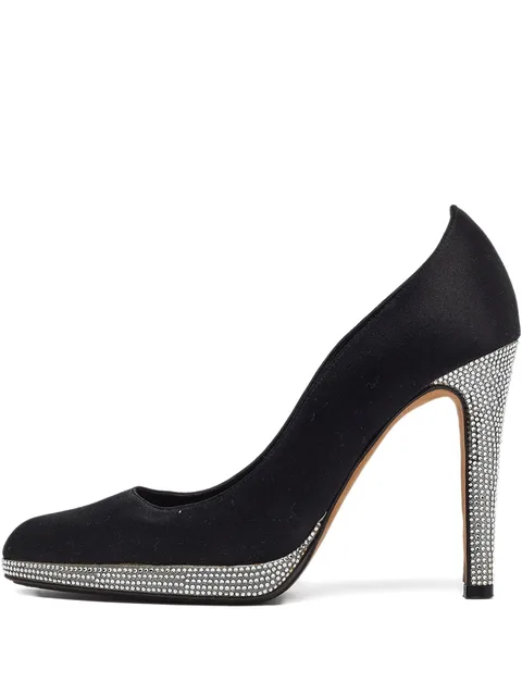 105mm rhinestone-embellished platform pumps