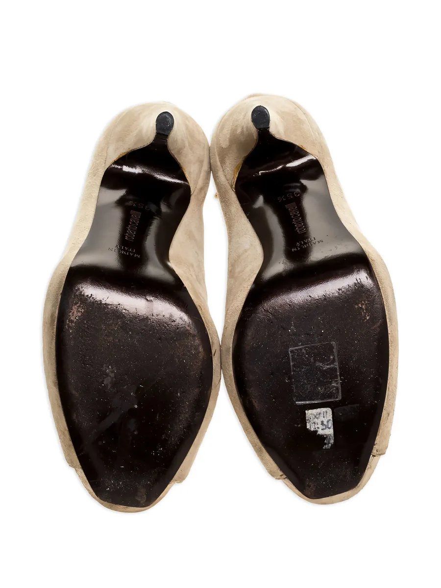 pre-owned 105mm suede ankle boots 7