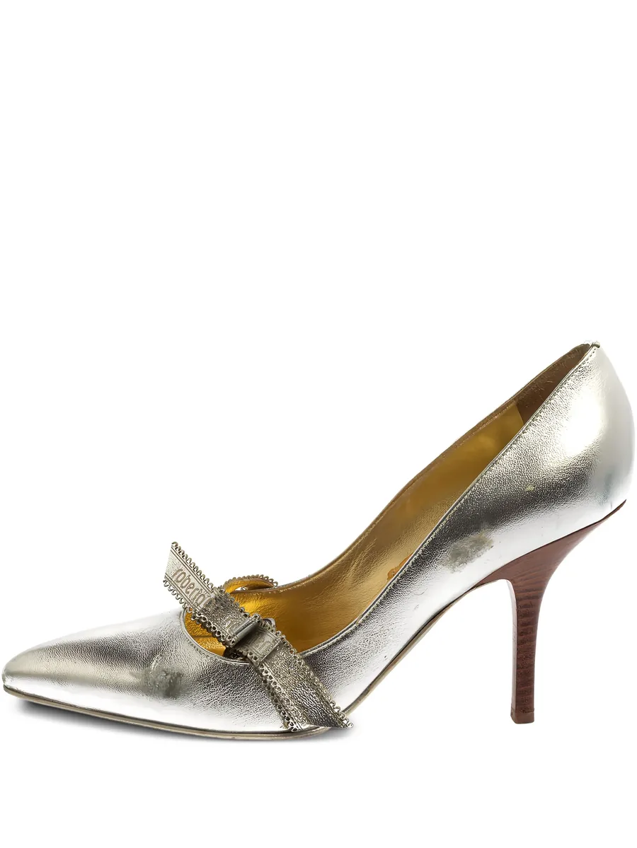 100mm metallic leather pointed-toe pumps 2