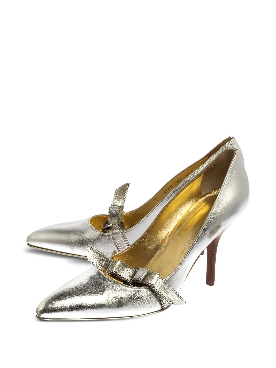 100mm metallic leather pointed-toe pumps 4