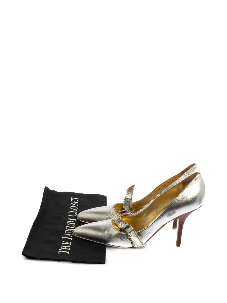 100mm metallic leather pointed-toe pumps 14