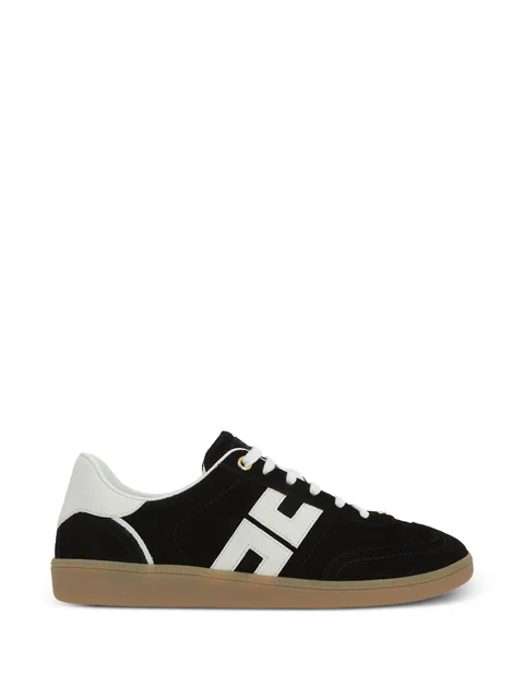 suede logo sneakers