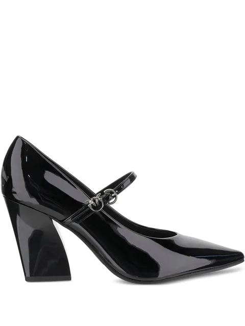 80mm pointed-toe buckle pumps