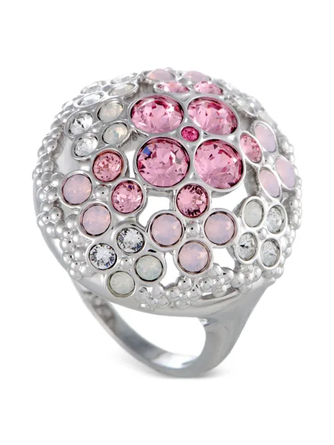 18K white gold Crystal Flower ring