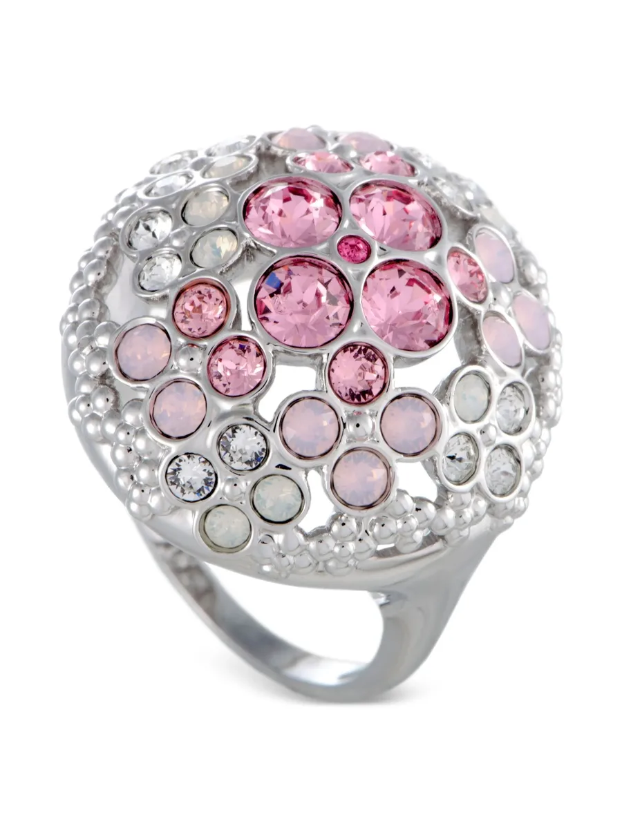18K white gold Crystal Flower ring 2