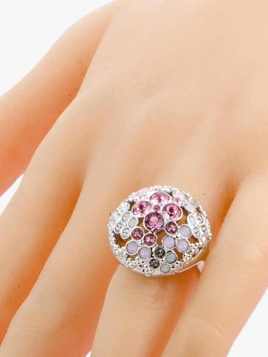 18K white gold Crystal Flower ring 4