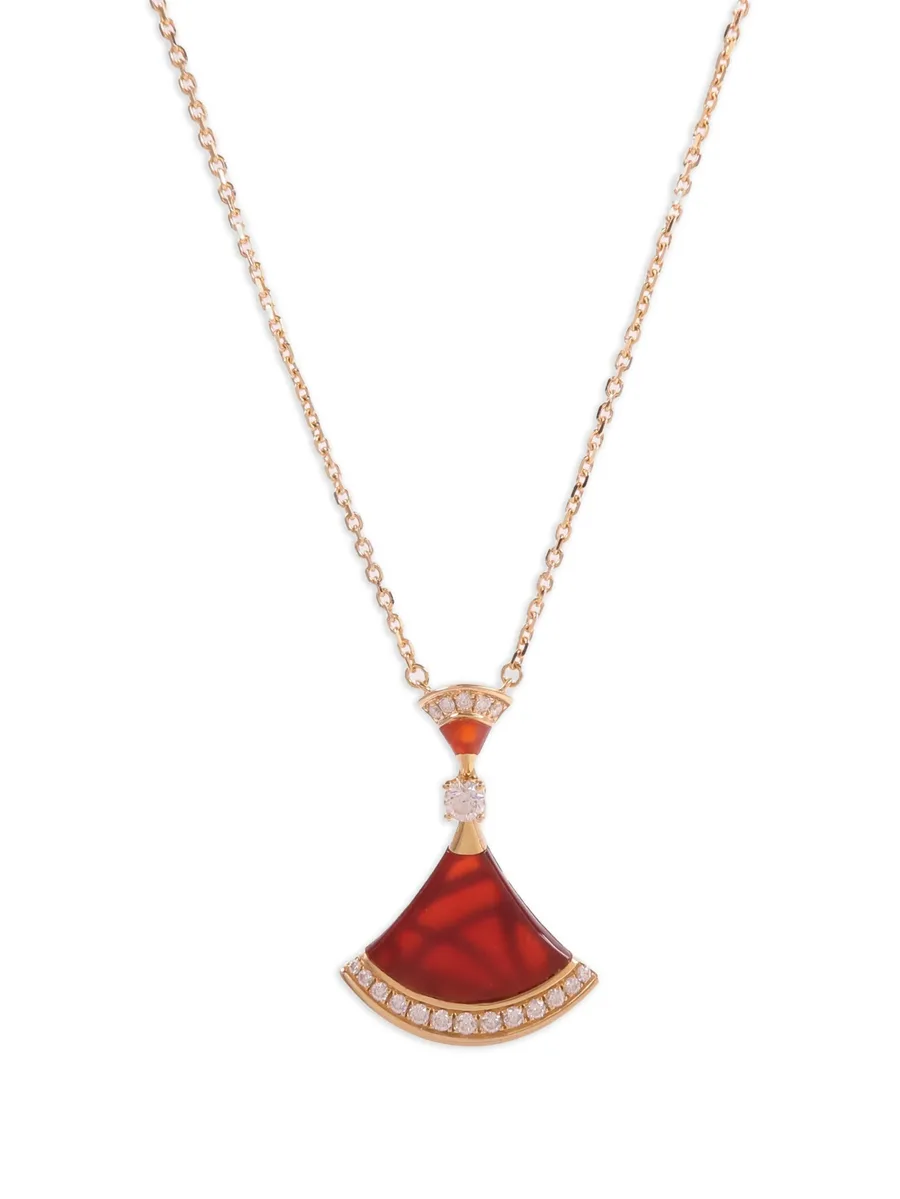 Divas' Dream carnelian and diamond necklace 4