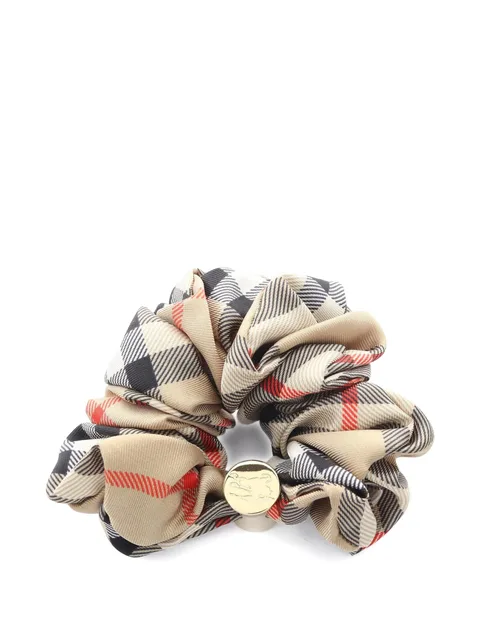 check silk scrunchie