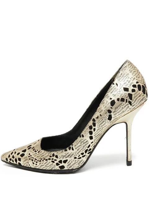 105mm metallic-printed stiletto pumps