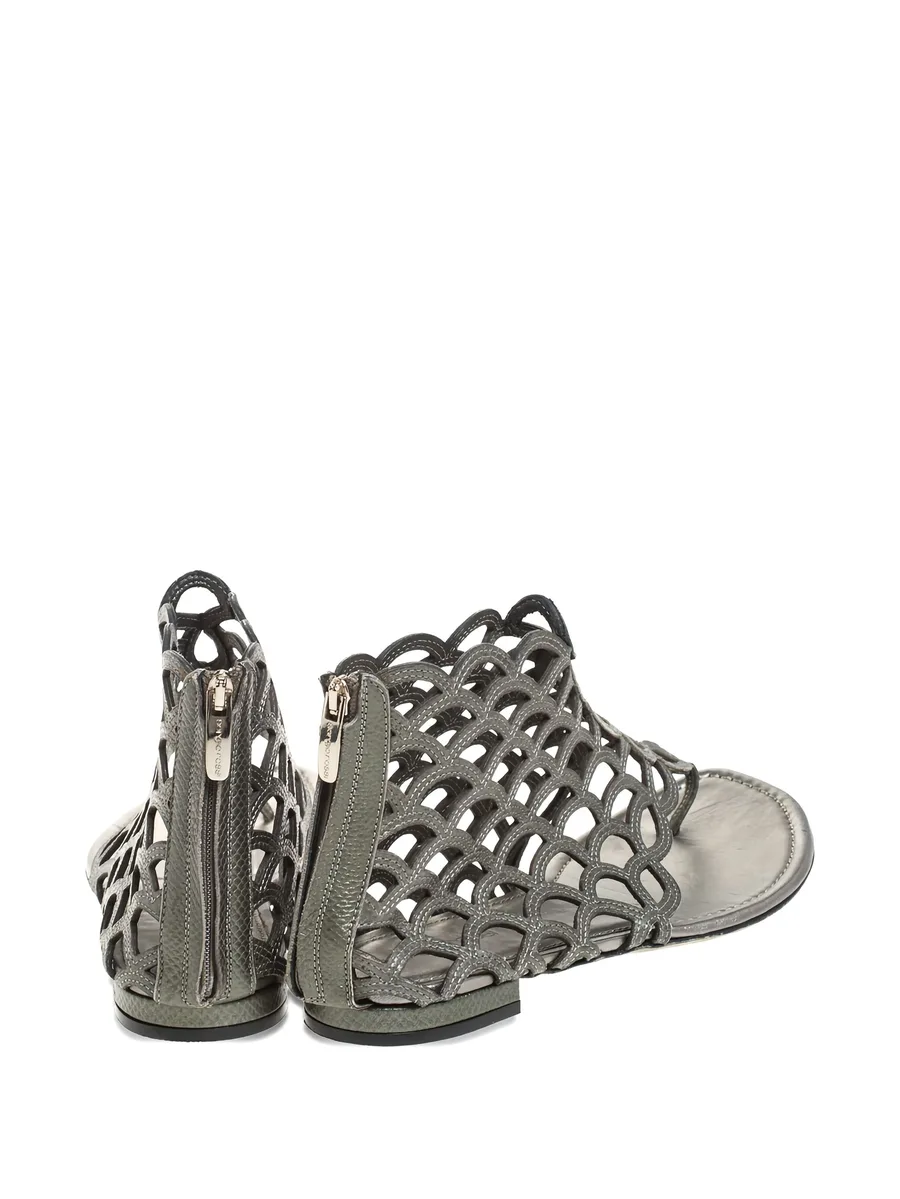 scalloped leather sandals 6