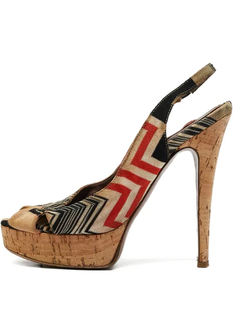 120mm geometric slingback platform sandals
