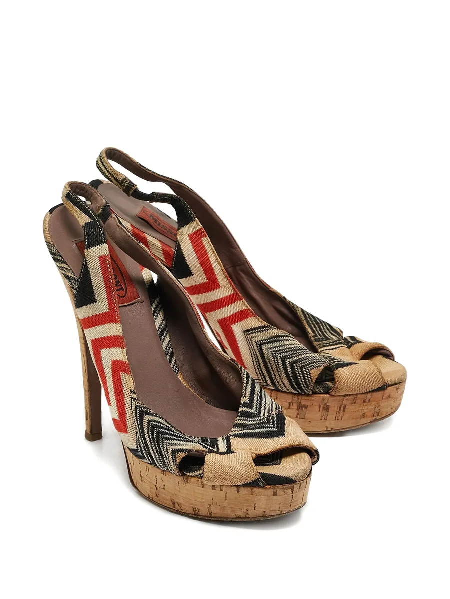120mm geometric slingback platform sandals 6