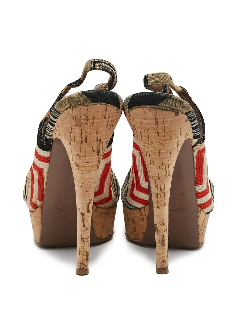 120mm geometric slingback platform sandals 8
