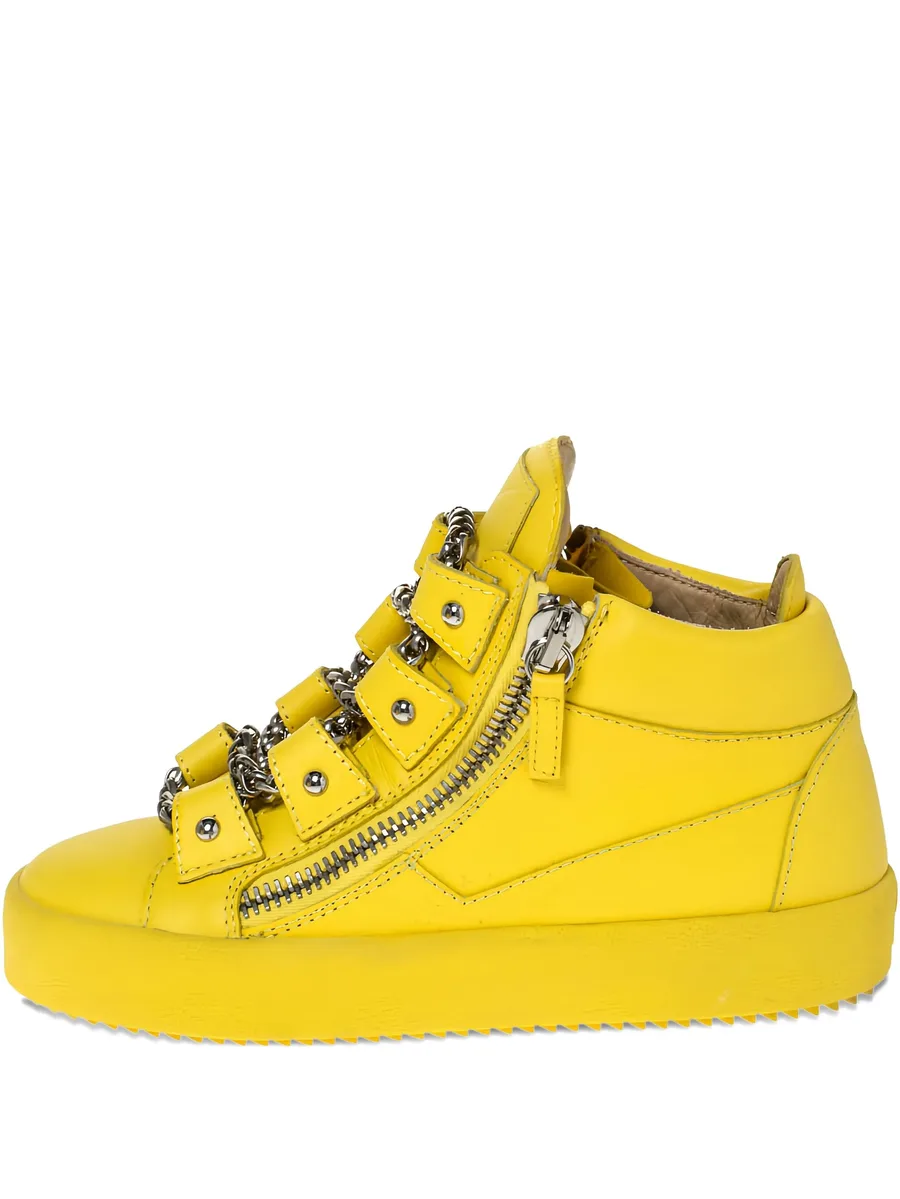 pre-owned chain-detail zip sneakers 2