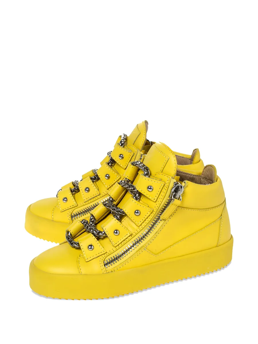 pre-owned chain-detail zip sneakers 4