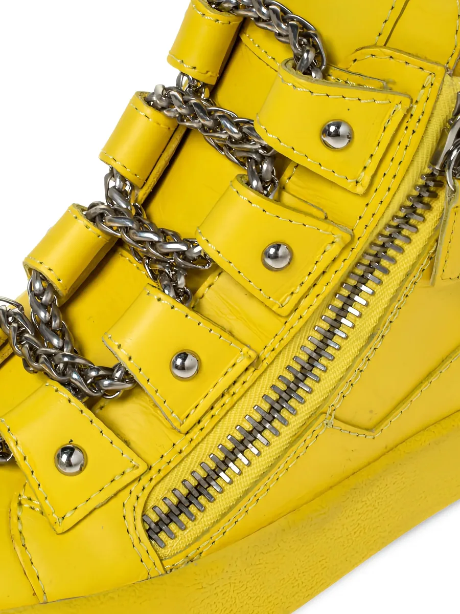 pre-owned chain-detail zip sneakers 10