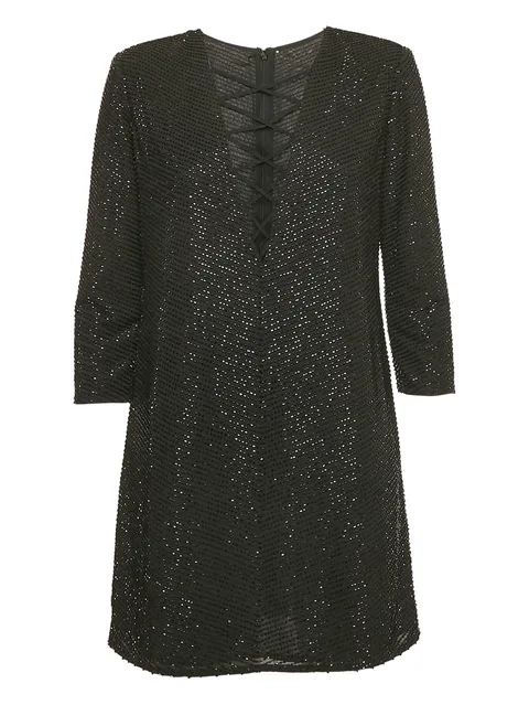 платье мини pre-owned с пайетками