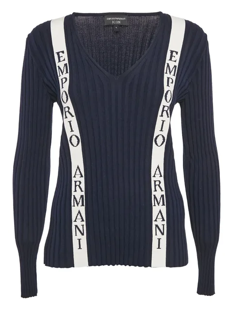 ribbed logo jumper