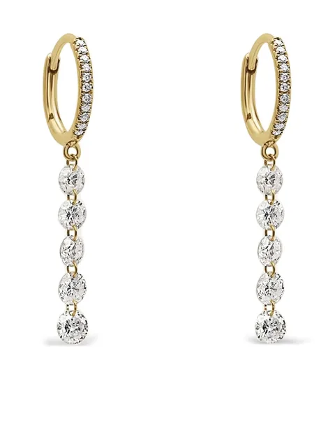 diamond-line hoop earrings