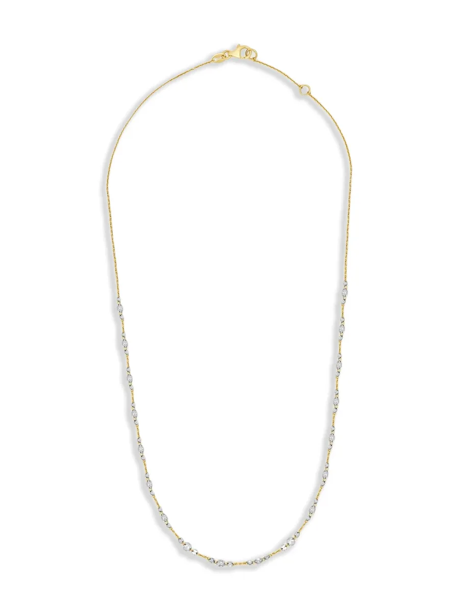 18K yellow gold diamond necklace 1