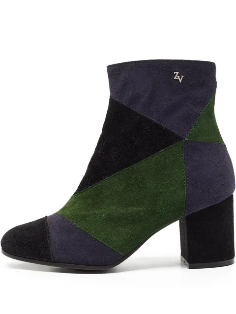 pre-owned 70mm patchwork boots