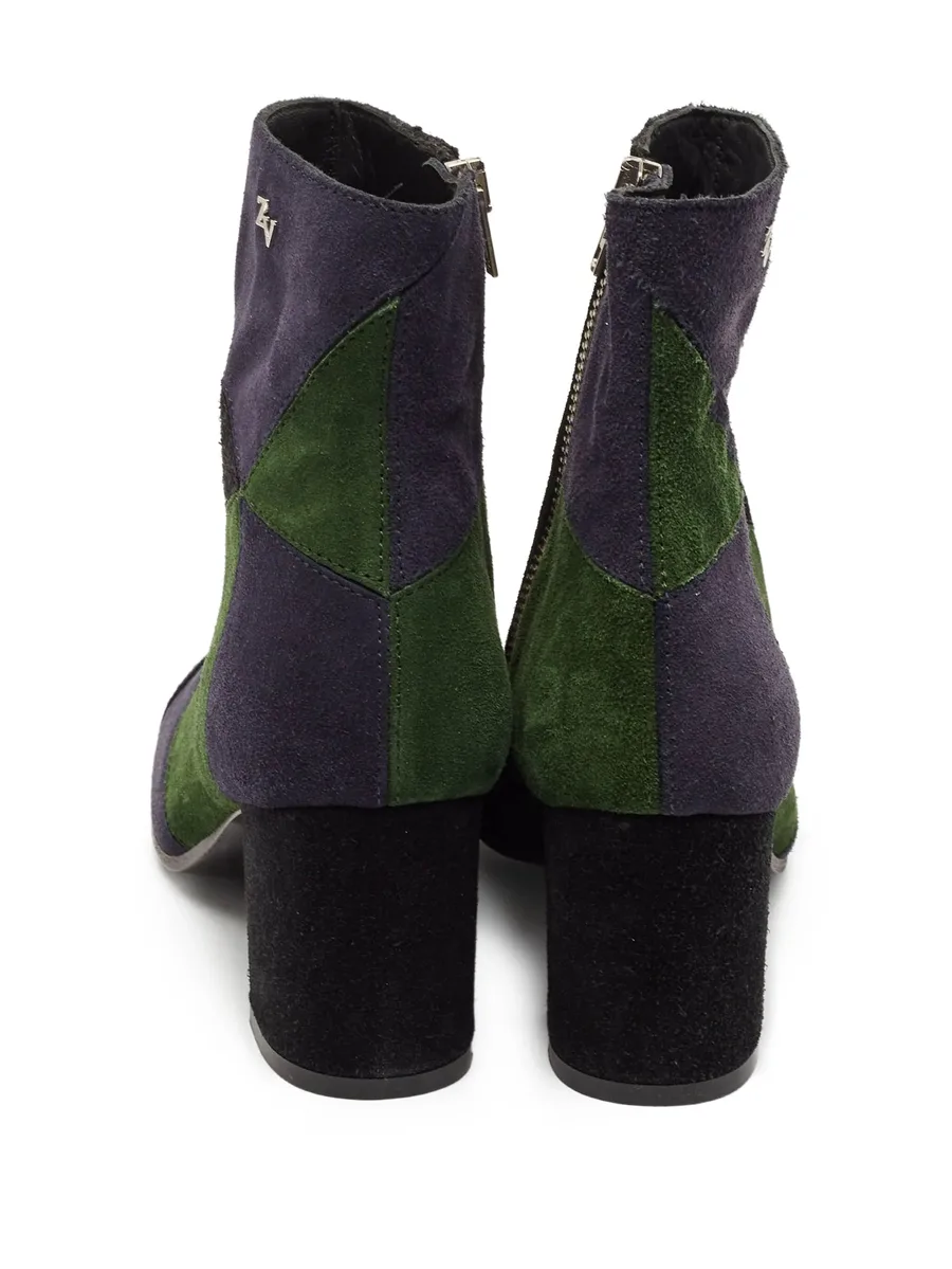 pre-owned 70mm patchwork boots 8