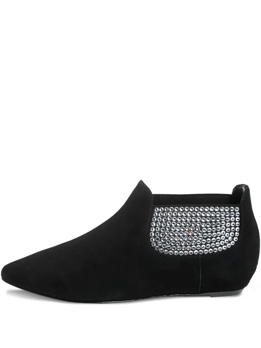 Pre-owned suede crystal-embellished boots 2