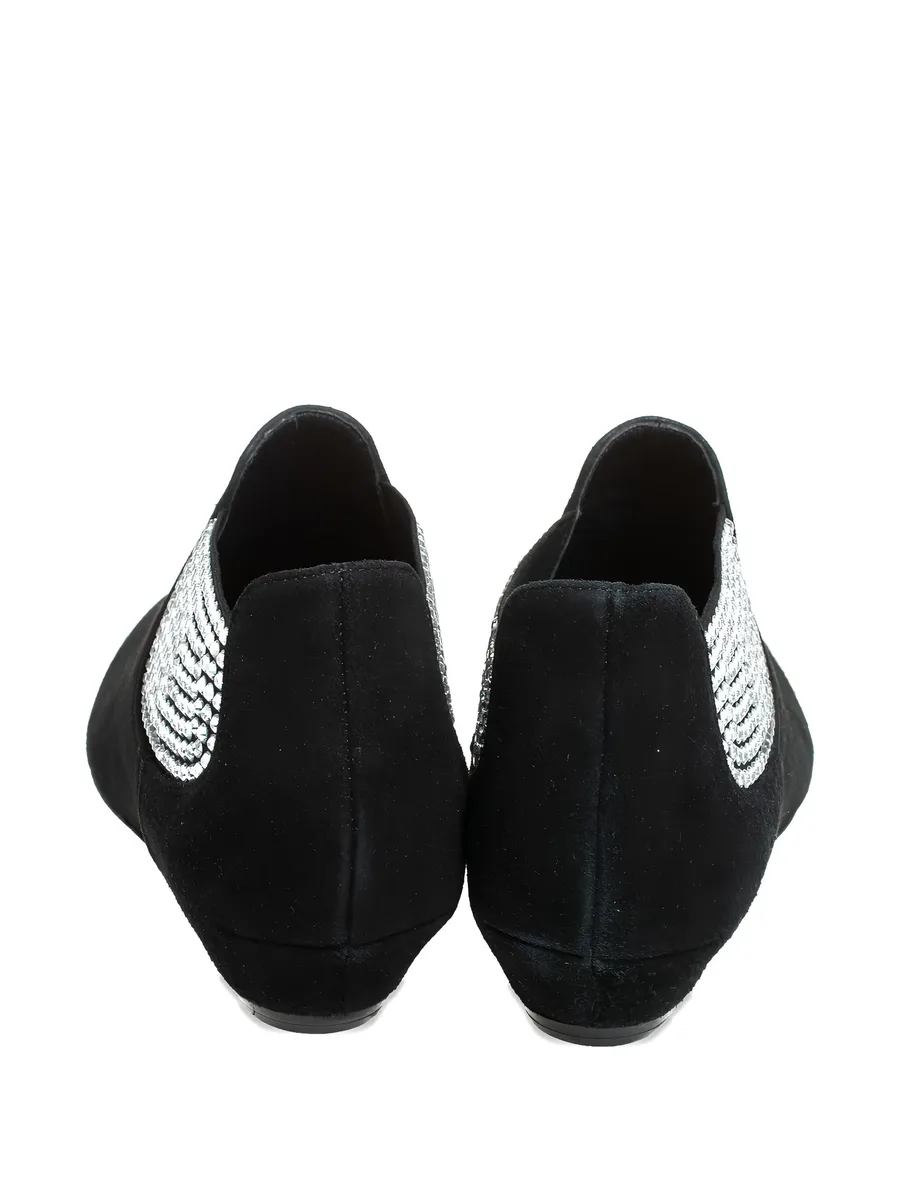 Pre-owned suede crystal-embellished boots 6