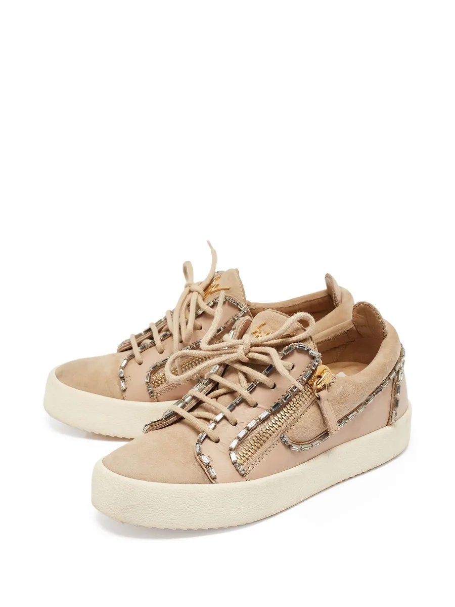 pre-owned crystal-embellished sneakers 6